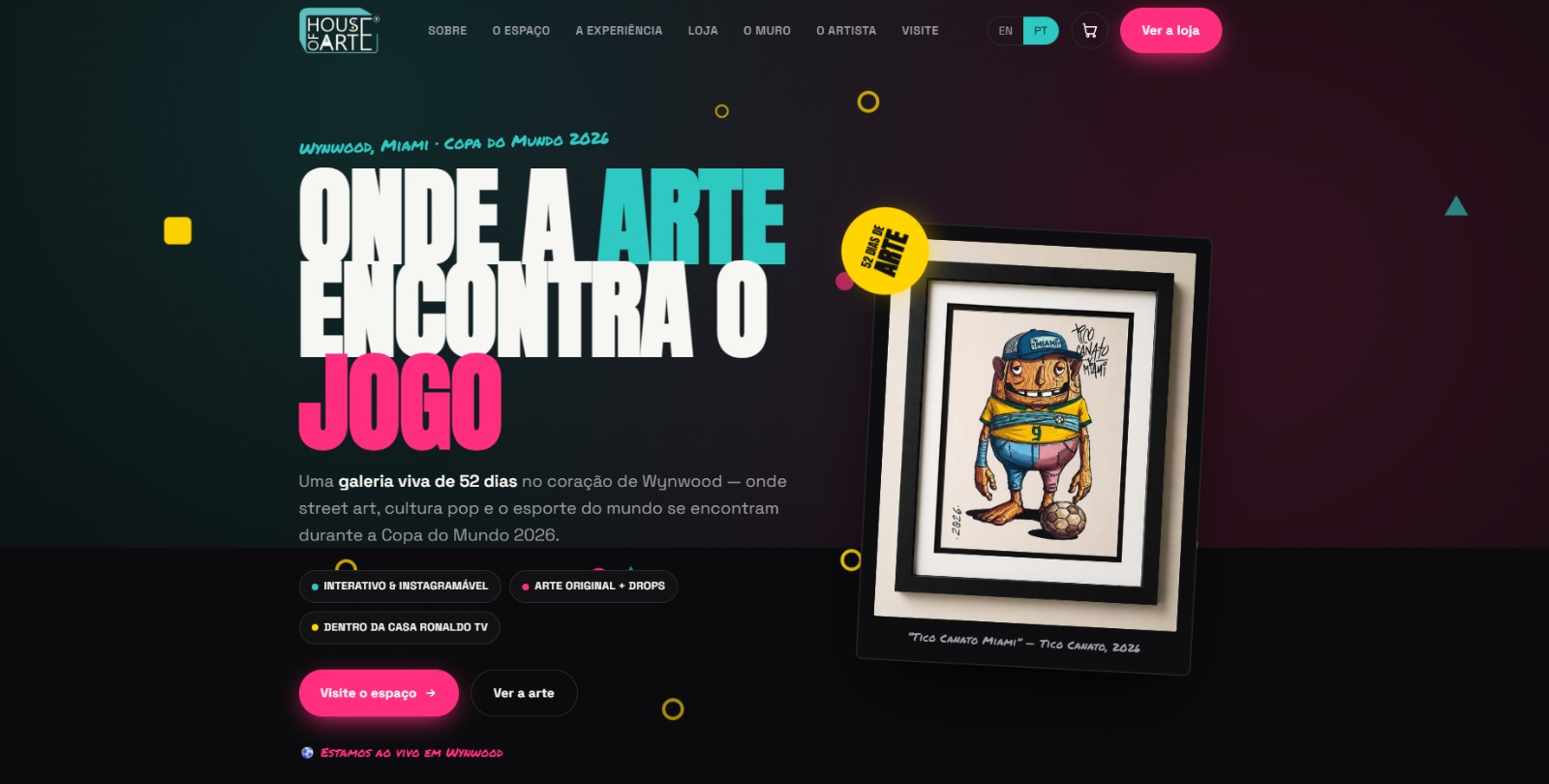 House of Arte — desktop site